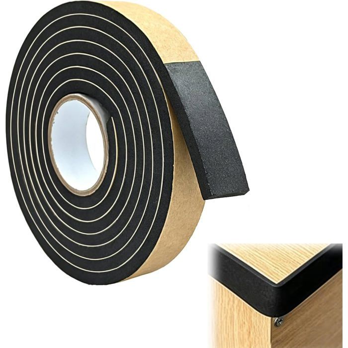 Ruban Feutre Autocollant 20 MX20MmX1Mm Noir Bande Feutrine Adhésive Anti-Rayures Et Anti-Bruit Feutrine Autocollante Patins [AT55]