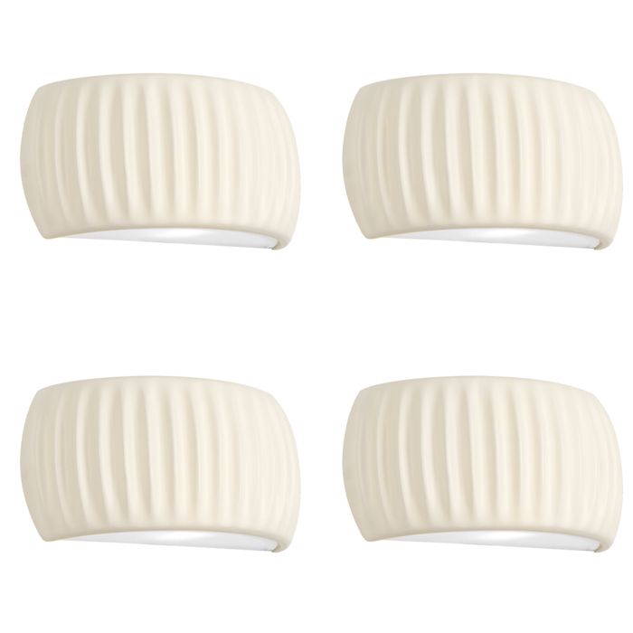 Diday Lot de 4 Applique Murale Intérieur LED 10W Moderne Lampe Murale Abat-jour en Résine Design Demi - cercle Blanc Lumière Froide