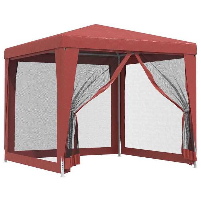 Bon planBelvédère pour jardin Anti-UV - Chapiteau/Tonnelle de jardin - avec 4 parois latérales en maille Rouge 2.5x2.5 m FR4381649
