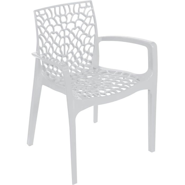 GRAND SOLEIL Fauteuil Upon Gruvyer empilable Polypropylène Blanc 53 x 58 x 81 cm GRAND SOLEIL Fauteuil Upon Gruvyer empilable Polypropylène Blanc 53 x 58 x 81 cm