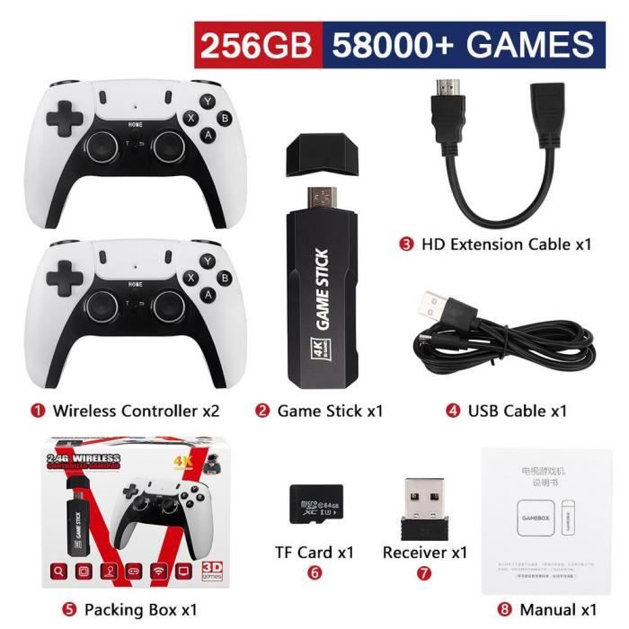 Console De Jeux Vidéo Rétro 256G M27 - 50000 Jeux, Écran IPS 7 Pouces, Portable Gris