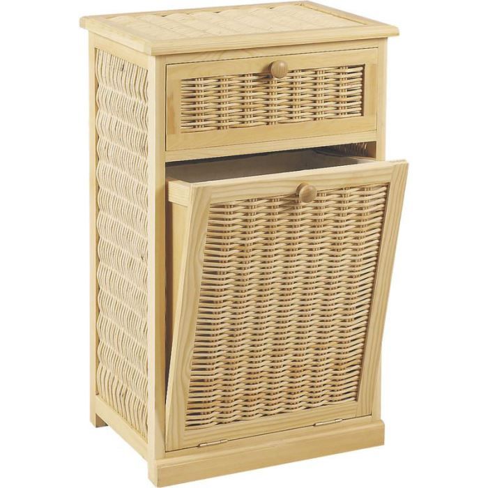 Panier A Linge Basculant En Pin Et Osier 42x32x Achat Vente