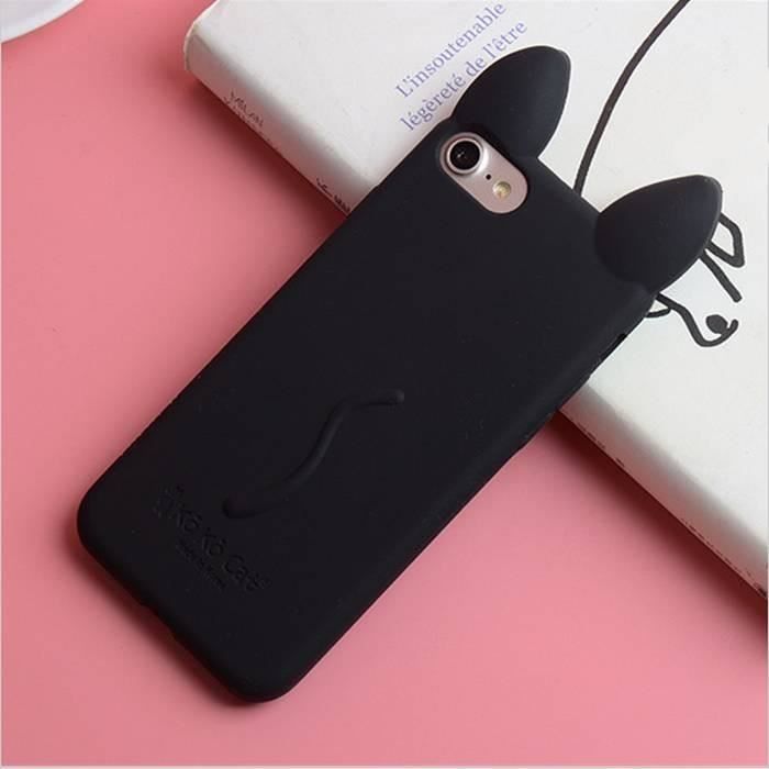 Coque Silicone Iphone 6 6s Chat Noir Oreilles 3d Achat Coque Bumper Pas Cher Avis Et Meilleur Prix Cdiscount