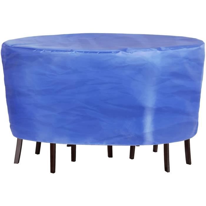Housse De Protection De Jardin 120x75 Cm - Tissu Oxford 420D Imperméable, Sangles Coupe-vent - Pour Table Ronde Extérieure