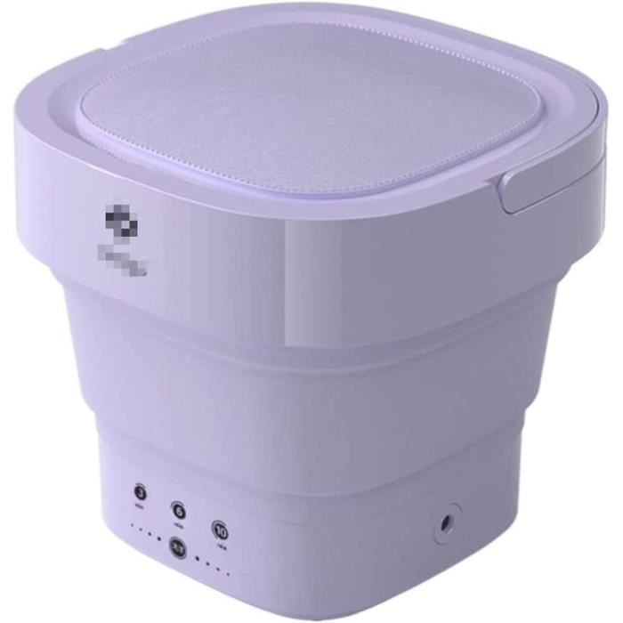 Mini Machine à Laver Pliante De Voyage 12 L - Avec Essorage - Silencieuse (45 DB) - Pour Sous-vêtements, Bébé - Violet