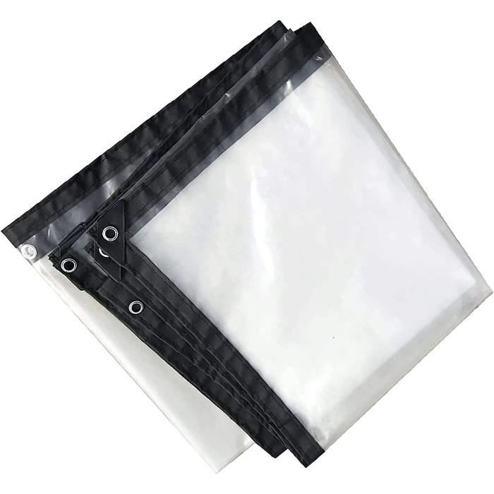 Bâche De Protection Transparente 4x5m - Imperméable 100g/m² Avec Œillets - Polyvalente