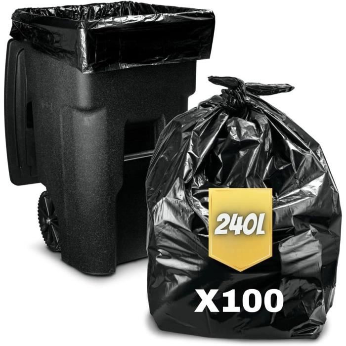 Sac Poubelle 240L Housse Prot ge Conteneur Noir Opaque