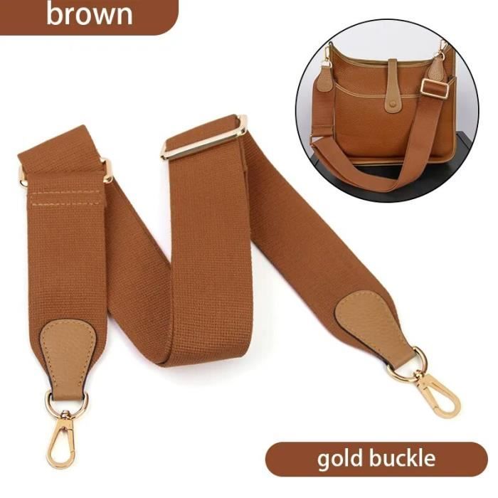 Sangle de sac en toile pour Hermes Evelyn sangles a bandouliere initiees remplacement de la ceinture brown gold 70 120cm