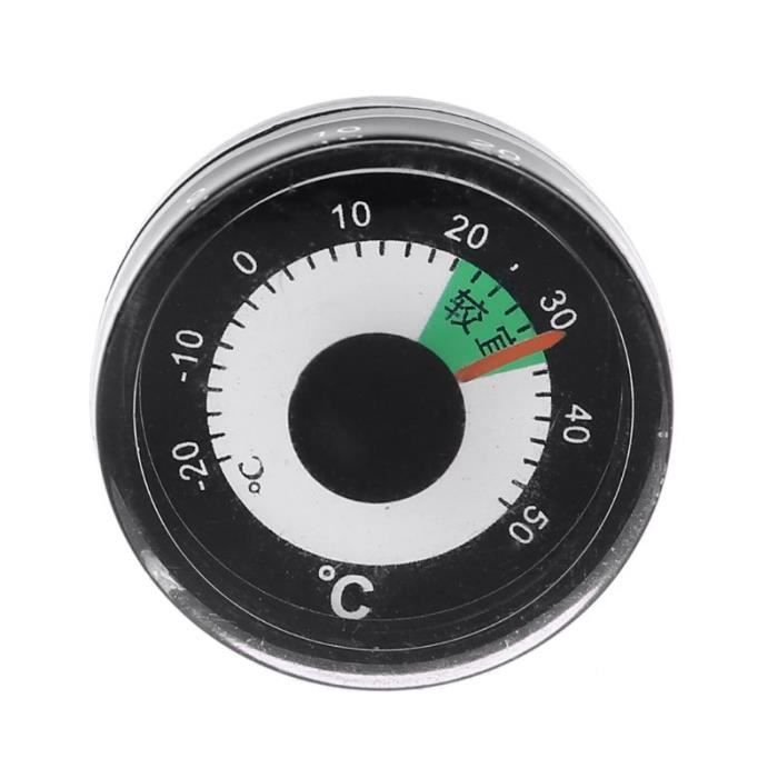 Thermomètre Mécanique Voiture 58mm - Sans Pile - Plage -30°C à 60°C - Autocollant Inclus