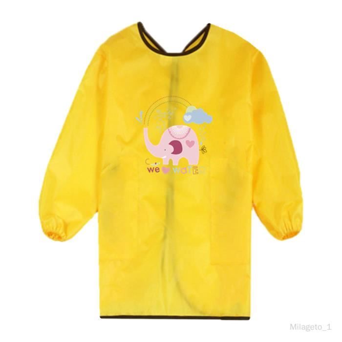 NATUCE Lot de 2 blouses de peinture imperméables à manches longues pour enfants avec 3 poches, pour l'école, les activités, la peinture, la cuisine, le coloriage, l'alimentation de 3 à 7 ans