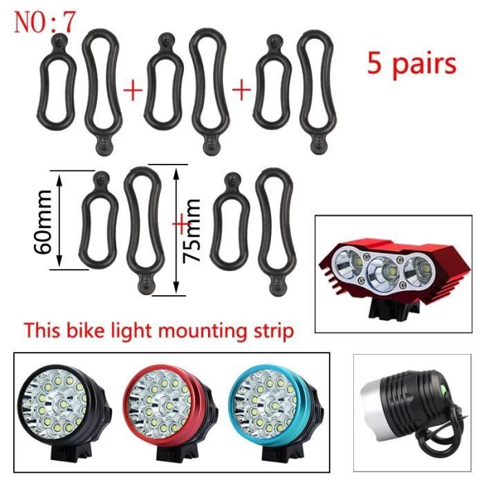 Support De Phare LED Pour Vélo – Boucle Réglable Avant, Modèle Schn1782, Noir, Par SODIAL