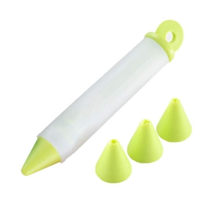 Vert Silicone Glacage Creme Pipe Diy Gateau Ecriture Stylo Alimentaire Stylo Chocolat Gateau Decor Avec 4 Buse Vert Cdiscount Maison