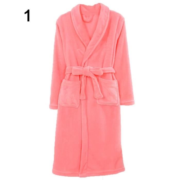 Femmes Pois Imprimer Chaud Flanelle A Manches Longues Peignoir