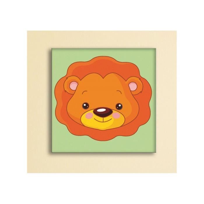 Tableau Bebe Lion Sens Normal 30 X 30 Cm Cdiscount Maison