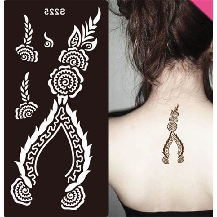 Mehndi Henne Modele Pochoirs Pour Tatouage Temporaire De Mariage Tatoo Corps Peinture Cdiscount Au Quotidien