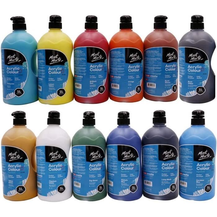 Mont Marte Peinture Acryliques Premium - 18 pièces en tubes de 36ml - Idéal pour la Peinture