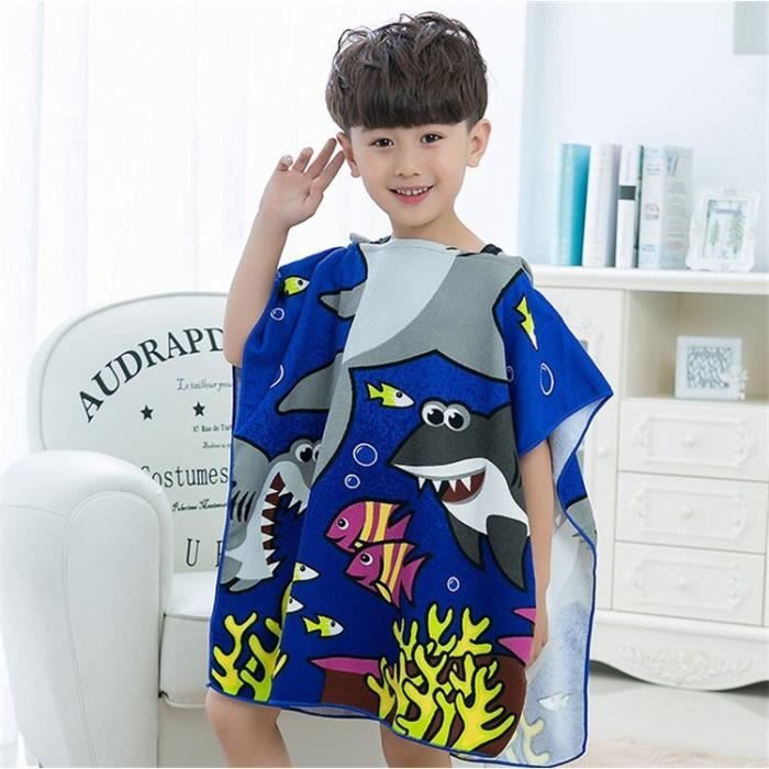 Peignoir de bain en microfibre pour enfant serviette Poncho pour la plage le Surf la piscine sechage rapide 765DACF