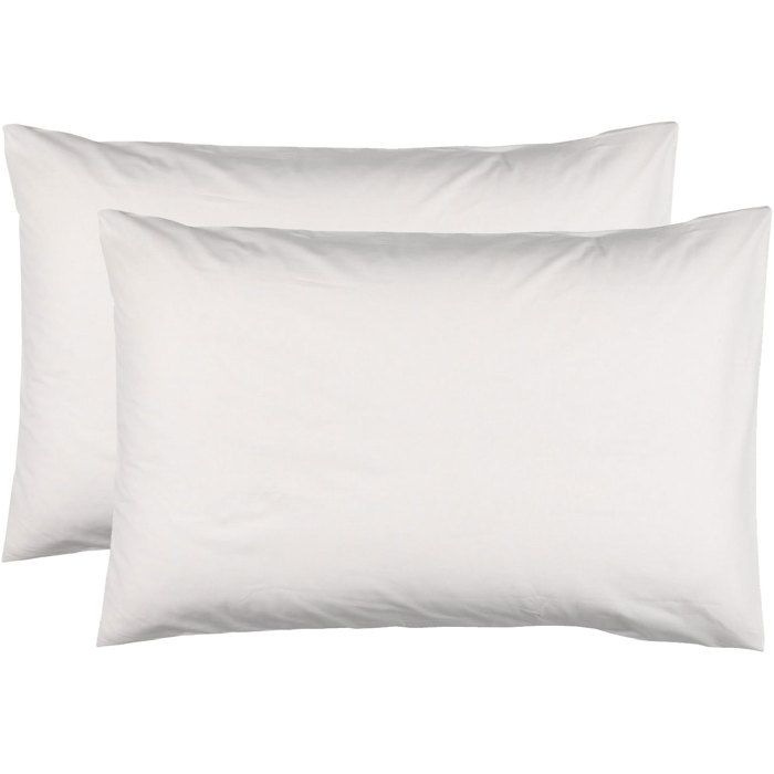 2 Taies d'Oreiller 50 x 70 cm - Blanc