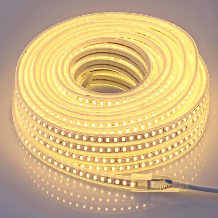 Enteenly Ruban LED COB Blanc Chaud 3 mètres - Kit d'éclairage sous