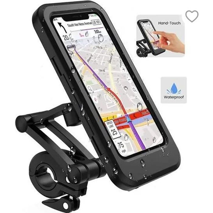 Support Téléphone Vélo Étanche - Rotation 360°, Pare-Soleil, Écran Tactile - Compatible Jusqu'à 6,4 Pouces