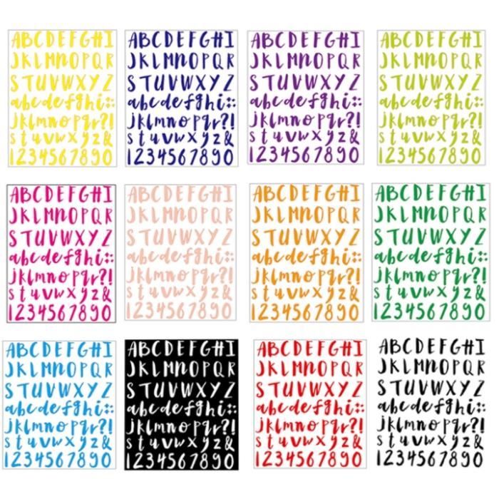 15 Feuilles Autocollantes Lettres - 10 Cm De Haut - Vinyle Imperméable - Pour Décoration, Bricolage