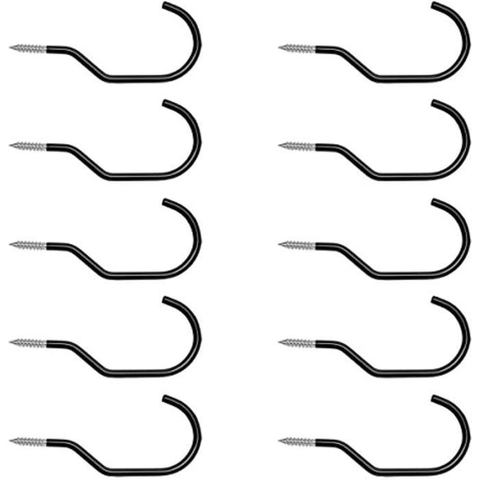 10 Crochets Vélo TooTaci - Fixation Mur/Plafond - Revêtement PVC Protecteur - Rouge - Charge 30kg