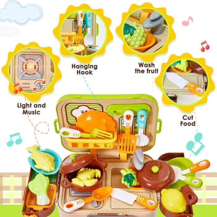 cuisine pour enfants 3 in 1 jouet de cuisine fruits legumes dinette enfants jeu d imitation lumiere et musique bagages achat vente plats cuisines cuisine pour enfants 3 in 1 jouet de cuisine