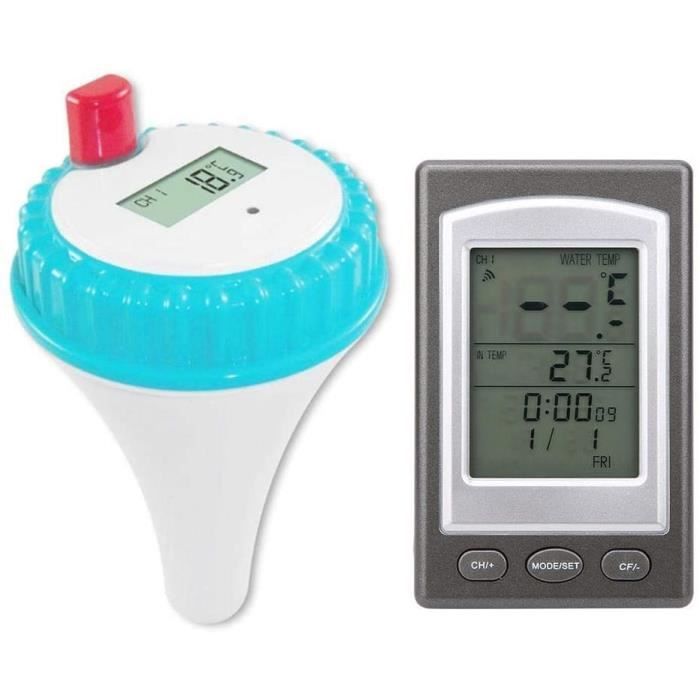 Thermomètre De Piscine Sans Fil Infactory PT-310 | Récepteur LCD | Température Eau Et Air | Étanche IP67