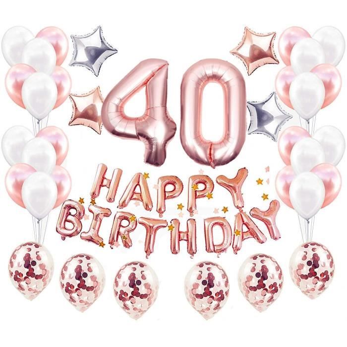 Ballons De Baudruche Jevenis 38 Pieces 40 Ans Anniversaire Decorations Femme Anniversaire Ballon Or Rose Kit Guirlande Achat Vente Ballon Decoratif Cdiscount
