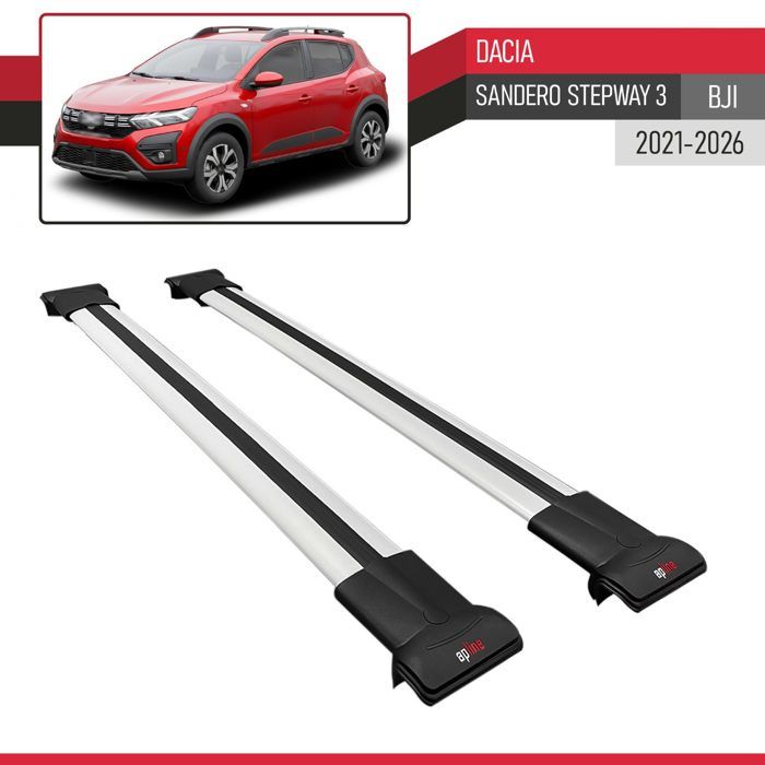 Generico Barre portatutto Portapacchi Auto (con corrimano) Brio Menabo Alluminio per Dacia Sandero Stepway 09>12