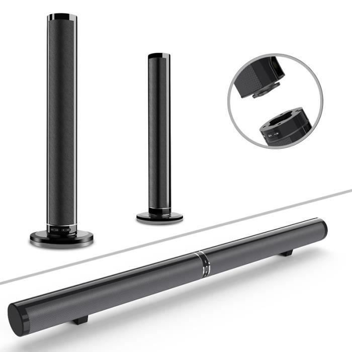 ROMACK Haut-Parleur Surround stéréo Bluetooth Barre de Son Home TV Noire Haut-parleurs Home cinéma Surround stéréo pour TV Home 