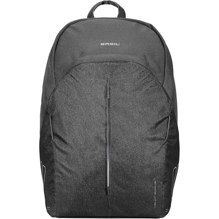 Sac à Dos Vélo Basil B-Safe 13L - Noir - Housse Pluie Intégrée - Réfléchissant