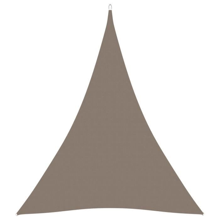 Voile D’ombrage Triangulaire 3x4x5 M – Tissu Ox Enduit PU, Taupe, Protection UV Et Eau