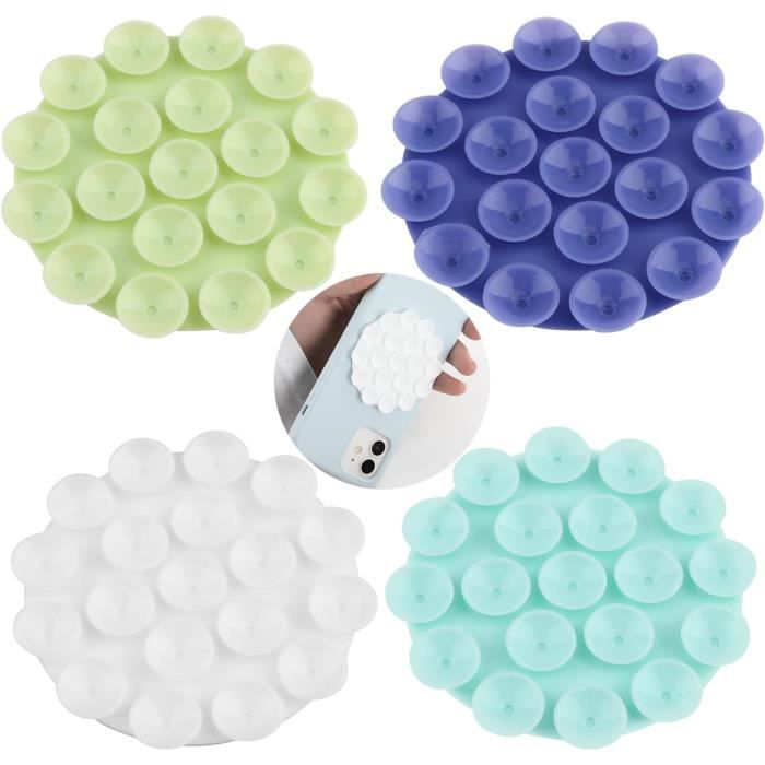 6 Ventouses Silicone Pour Téléphone – Multifonctions : Support Voiture, Selfie, Maquillage – Forte Adhésion, 7 Cm De Diamètre, 6 Couleurs