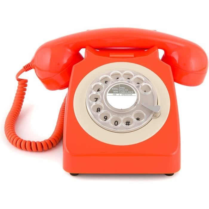 ANCIEN TÉLÉPHONE VINTAGE années 1970s/80s, à cadran, Socotel design