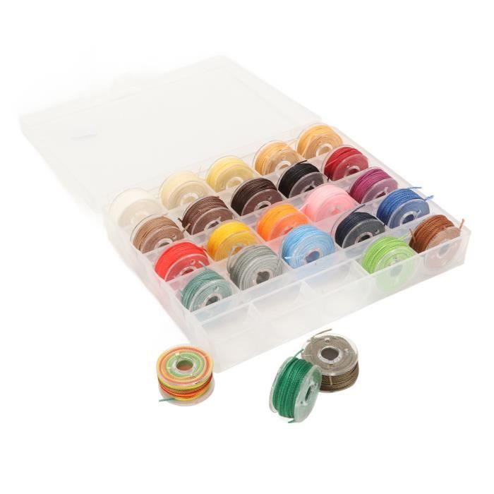 Fil Ciré Rond 12 Couleurs - 0,8 Mm, 32 M Par Bobine - Pour Couture Cuir, Macramé, Bijoux, Tressage - Kit Avec Aiguilles - 9