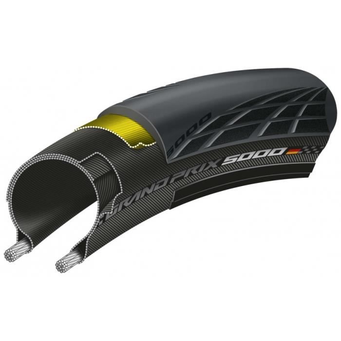 Pneu vélo route CONTINENTAL GRAND PRIX 5000 - 700x32C (32-622) - Noir - TUBETYPE