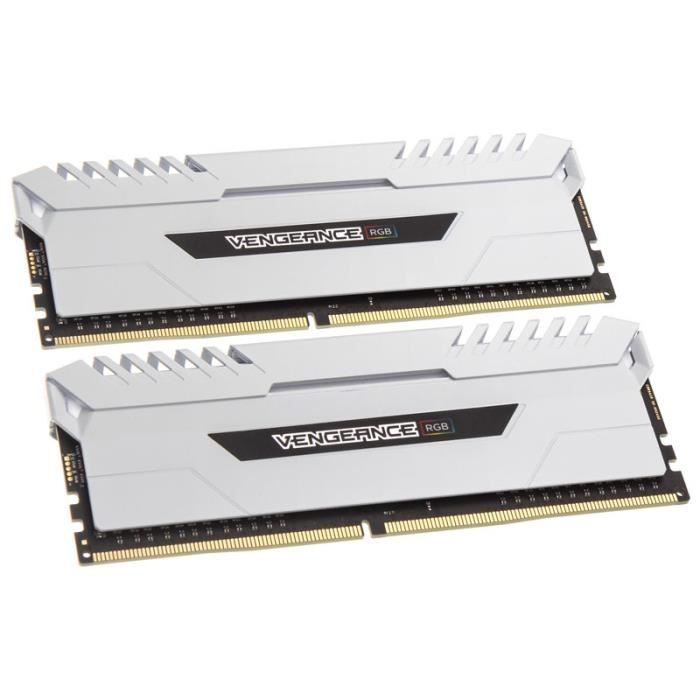 Memoire PC CORSAIR Mémoire PC DDR4 - Vengeance - 16 Go (2 x 8 Go) - 3200MHz - CAS 16 (CMR16GX4M2C3200C16W) pas cher Memoire PC CORSAIR Mémoire PC DDR4 - Vengeance - 16 Go (2 x 8 Go) - 3200MHz - CAS 16 (CMR16GX4M2C3200C16W) pas cher
