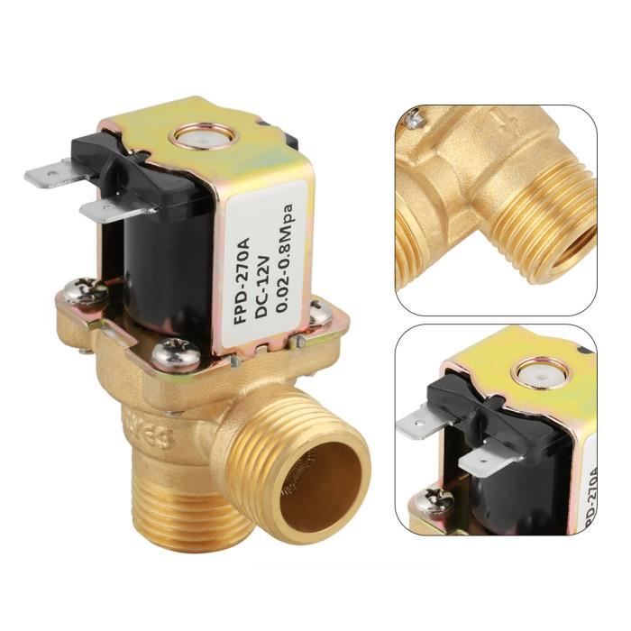 Électrovanne En Laiton 230V NC 1/2" – Vanne électrique Pour Eau, Parfaite Pour Les Systèmes De Filtration Ou Machines à Eau Pure