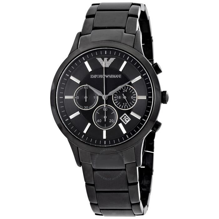 EMPORIO ARMANI Classique Chronographe Montre Homme Noir Cadran AR2453 Cdiscount Bijouterie