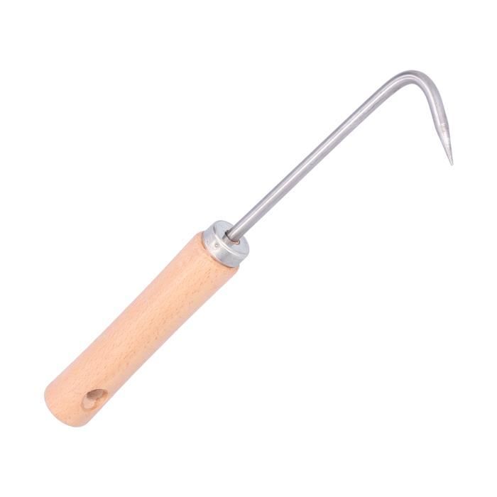 Crochet Racine Bonsaï Tbest - Acier Et Hêtre, 22cm, Pour Désherbage Et Ameublissement Sol