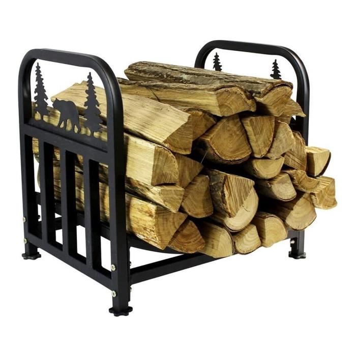 Étagère à Bois De Chauffage Artigarden - 201 Cm, Réglable En Hauteur - Support Métal Noir - Pour Intérieur/extérieur - Stable 12 Pieds