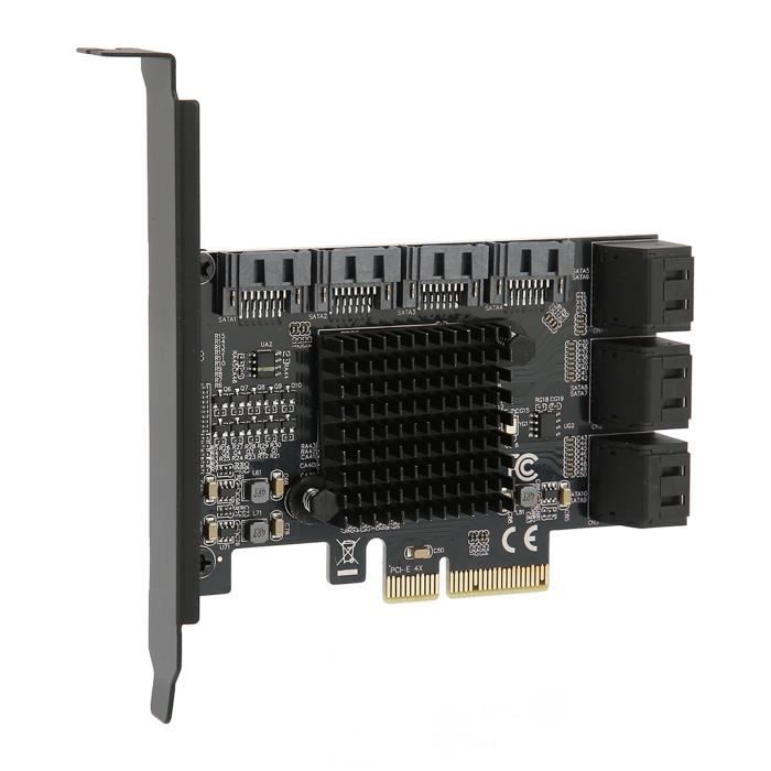 Carte PCI Express Vers 2 Ports SATA III 6 Gb/s – Compatible AHCI, Hot Plug – Pour Ajouter Des Disques Durs Sur PC – Format Profil Bas Inclus - 6
