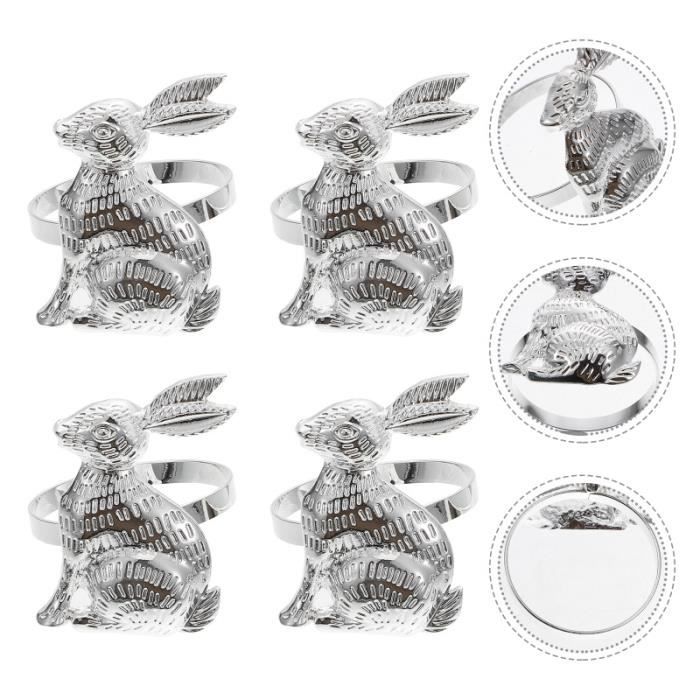 Set de 4 bagues de serviette bambou naturel