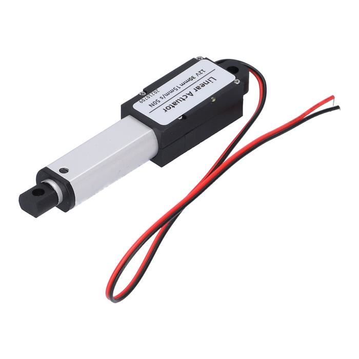 Actionneur linéaire 30 mm DC 12 V Mini actionneur de mouvement linéaire électrique Protection contre les courts-circuits Vis de type T pour l'industrie automobile (course 30 mm-15 mm/s-50 N