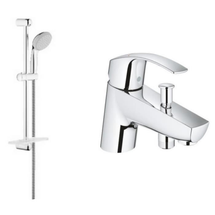Mitigeur baignoire Eurosmart et douchette + barre de douche + porte