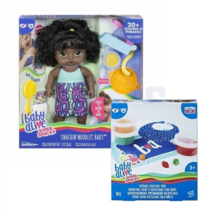 Poupée Baby Alive Miam miam les bonnes pâtes avec pack d'accessoires