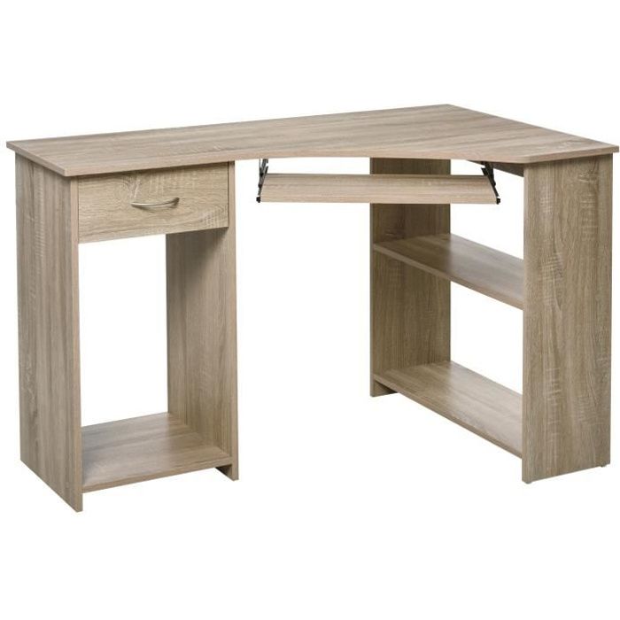 Bureau Informatique D Angle Tiroir Tablette Clavier Etagere Dim 120l X 70l X 75h Cm Panneaux Particules Chene Clair Achat Vente Bureau Bureau Informatique D Angle Soldes Sur Cdiscount