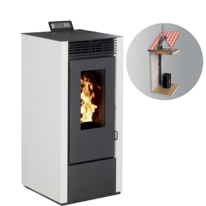 pack poele a granules marina 11 kw etanche blanc kit conduit 100 150 telecommande cdiscount bricolage