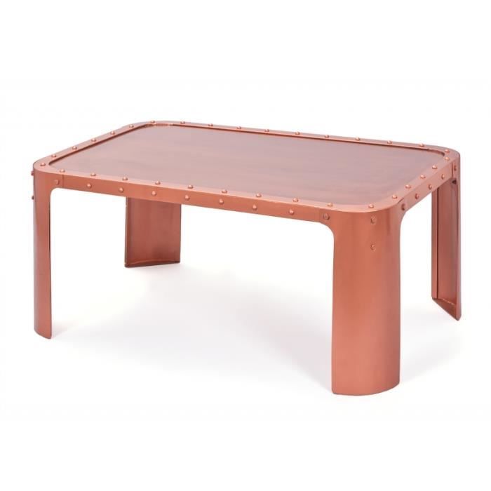 table basse gormur - links - 70 x 110 x 45 cm - métal - cuivre